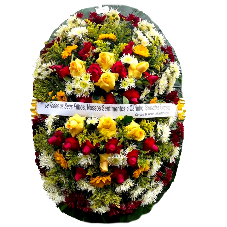 Fúnebre 葬儀 Coroa Fúnebre de Mix Floral - Floricultura Joinville